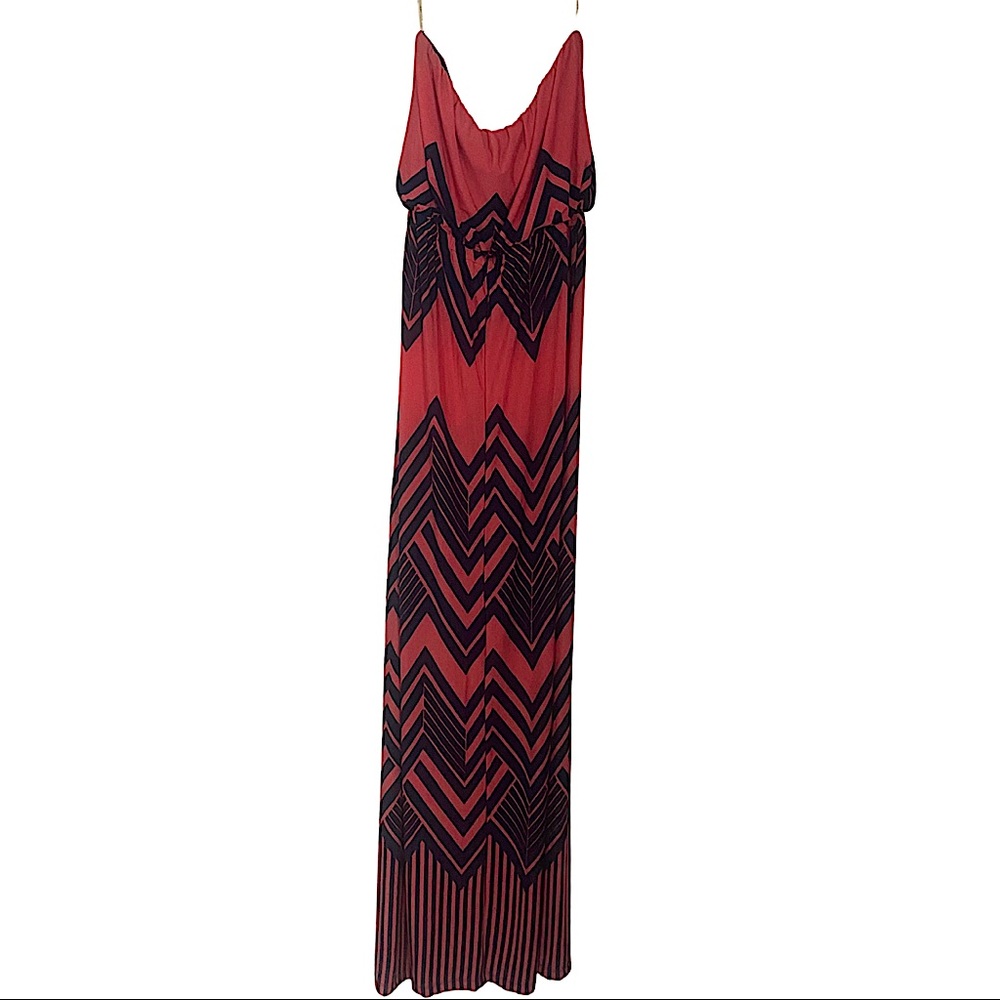 Hot pink strapless maxi dress
